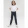 Pants for girls, height 128 cm, dark gray color