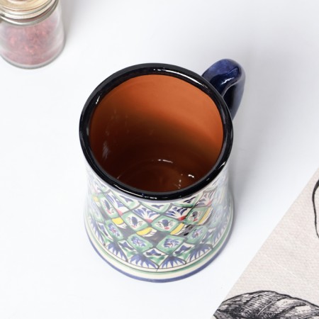 Rishtan ceramics mug "Flowers", 500 ml, blue mix-8