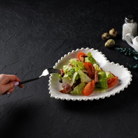 Porcelain plate Magistro "Heart", D = 25 cm, white color-5