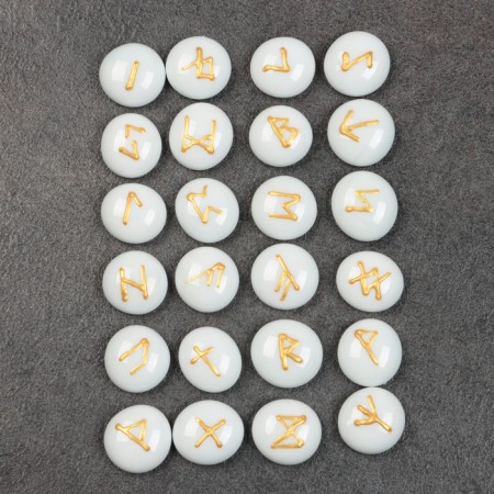 Set "Scandinavian runes", glass stones, 24 runes-1