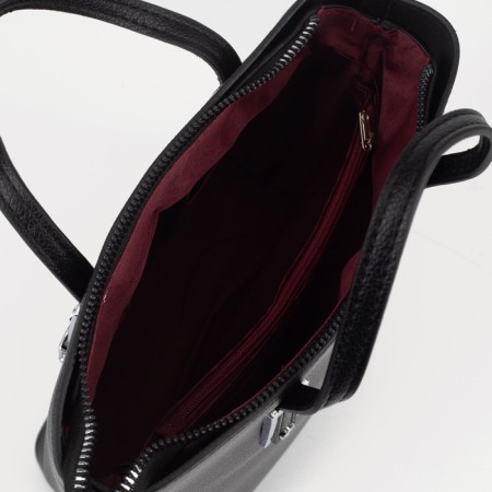 Bag Female Tout with zipper, black color-2