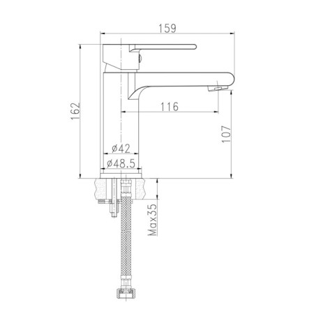 Cersanit Brasko A63020 shell mixer, drainage set-7
