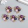 Decor for creativity Metal "3 pearls with rhinestones" blue-violet set 5 pcs 2x2 cm