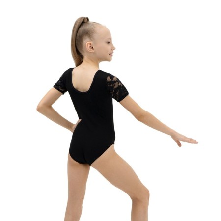 Grace dance gym swimsuit, coquette, with a short sleeve, p. 38, the color is black-2