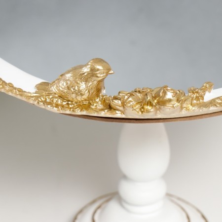 Standing interior polystone with a mirror "Golden Torgets" on a leg 28x23x23 cm-2