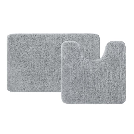 A set of mats for the bathroom IDDIS, 50x80 cm, 50x50 cm, microfiber, color gray color