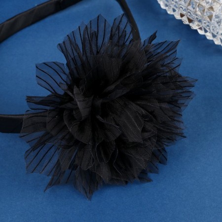 Hair cap "Schoolgirl" Galant strips, D-10 cm 1 cm, black-1