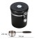 A sealed container for storing ground coffee and coffee beans, 1.5 l, 15x12 cm, black