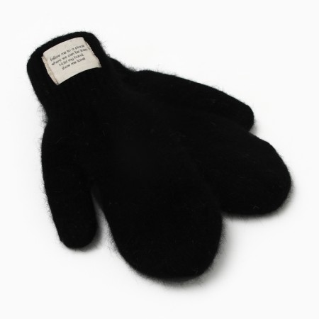 Women's mittens MIST with rabbit wool, rr 22 cm, col. black-4