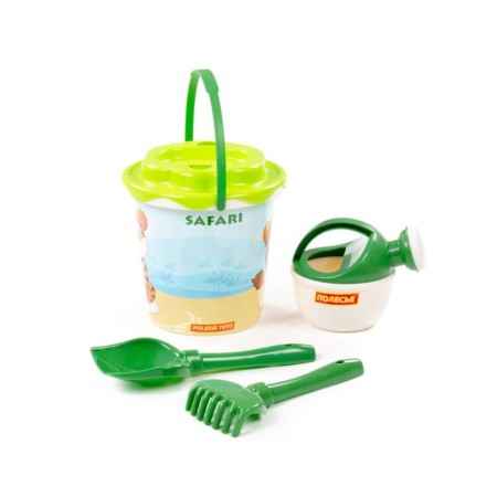 Sanding set No. 654 Safari: bucket, chipper-sun, shovel, robberies, watering can, mix color-1