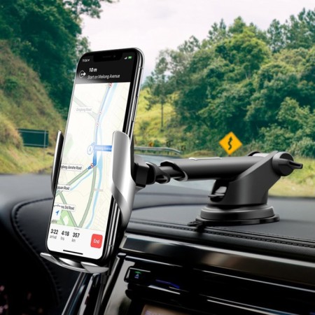 Hoco S14 car holder, wireless charging, 2 A, 15 W, silver-5