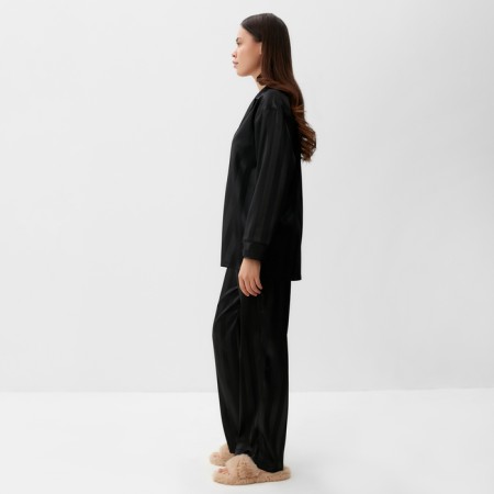 Female pajamas (shirt, trousers) kaftan "strip", black, size 48-50-2
