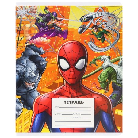 Notebook in a cage 24 sheets, 5 types of mix, embossing, cover coated cardboard, spider man-10