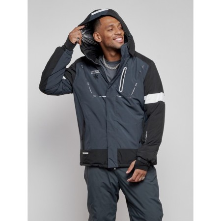 Male winter ski costume, size 56, dark gray color-5