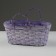 Wicker basket, 26 x 13 x 11 cm, purple, bamboo