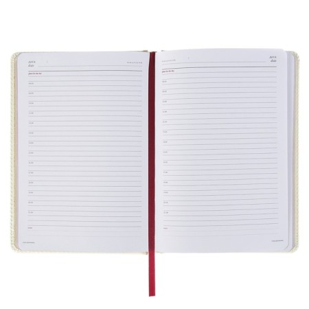Diary of a low -up A5+, 136 sheets of Sidney Nebraska, hard cover, artificial leather, gold cut, white-2