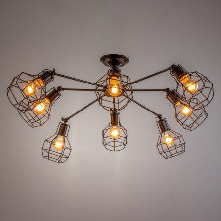 Ortiko chandelier 8he27 40w Black 80x80x25cm Bayerlux-2