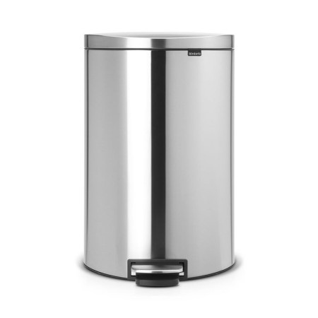 Garbage bucket Brabantia FlatBack, with a pedal, steel color, 40 liters