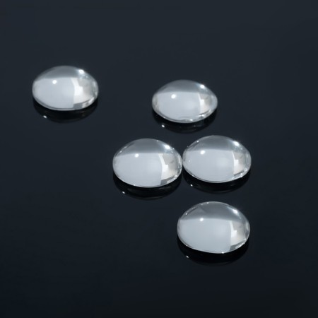 Coboson glass, circle 10mm (set of 5pcs), transparent color-1