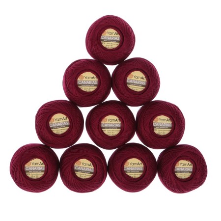 The yarn "Canarias" is 100% Merceris. cotton 203m/20g (0112 Bordeaux)-1