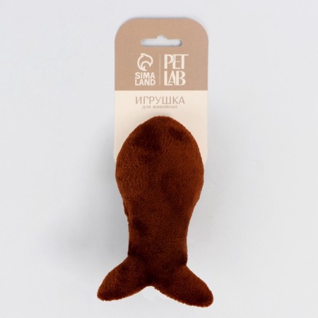 A cat's toy "fish" with a cat's mint, brown-3