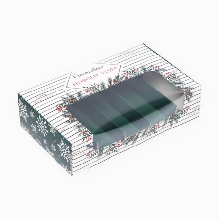 The box is folding, under 5 eclairs of the Happy New Year, 25.2 x 15 x 6.6 cm-6