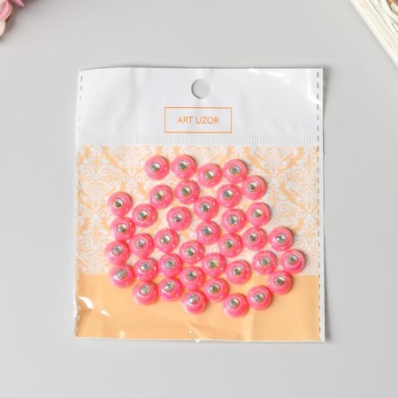 Decor for creativity Plastic "Half -Pesterpoline with rose rose" set 40 pcs 1x1x0.5 cm-2