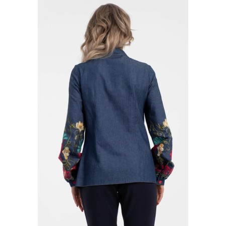 Female blouse, size 42, blue color-8