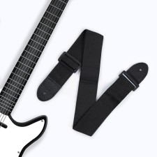 Guitar belt, black, length 60-110 cm, width 5 cm