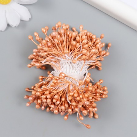 Stamens for flowers "droplets gloss bronze" set 300 pcs length 6 cm