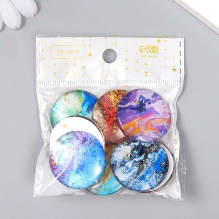 Decor (cabochon) for creativity glass "Natural paints" mix d = 3 cm-3