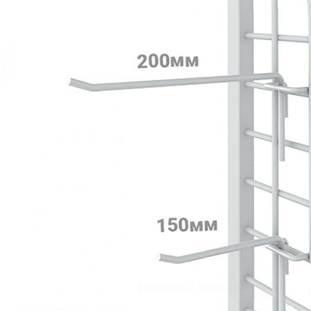 The hook is single on the grid, the color of the chrome, d = 4 mm, l = 15 cm, step 25-1