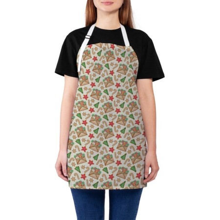 Apron kitchen with a photo print "Christmas postcard", adjustable, size OS