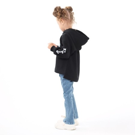 Sweatshirt for girls, black color, height 98 cm-2