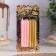 Set of candles for the Cake "Spark", 12 pcs, 8 cm, pink and gold metallic