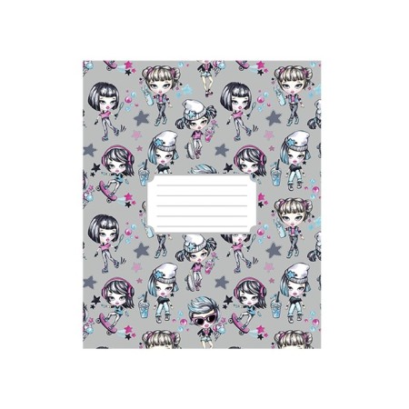 Notebook 12 sheets in the "on style" line, cover shaking cardboard, VD-psy, block No. 2 (gray sheets), mix-3