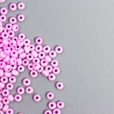 Glass 8/0 "Marshmallow. Matte. Pink fuchsia" 10 g