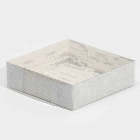 Confectionery packaging, Makarun box with PVC lid, Just for You, 12 x 12 x 3.5 cm