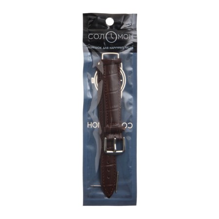 Solomon watch strap 18 mm, genuine leather, L-20 cm, brown-4