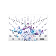 A4 button folder, 160 μm, Erichkrause Dream Unicorn, plastic, translucent, with print