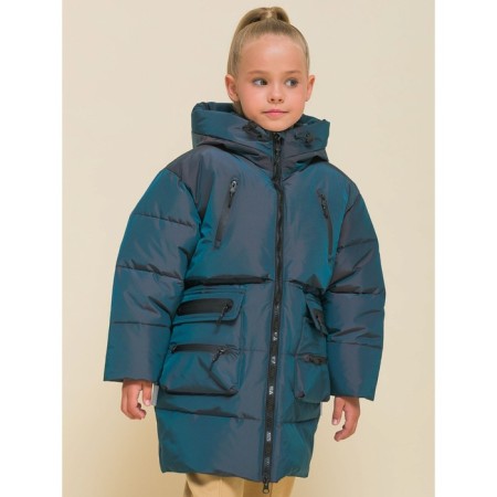 Coat for girls, height 140 cm, black color-10