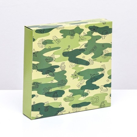 Box for 16 sweets, "camouflage" 17.7 x 17.7 x 3.8 cm-1