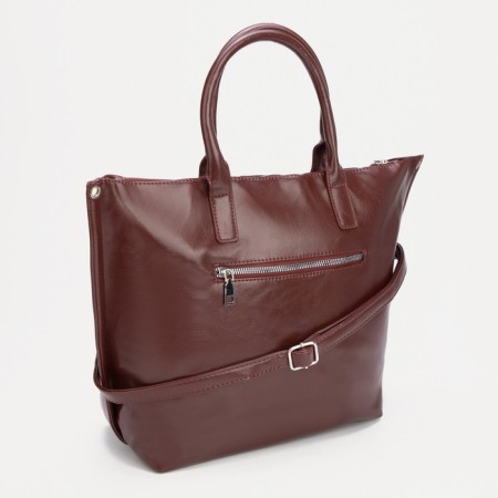 Luggage bag, external pocket, long belt, brown color-1