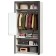 Sleep mirror in a wardrobe on rails, 90 x 35cm, black
