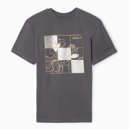 Female T-shirt, dark gray color, one size (42-46)