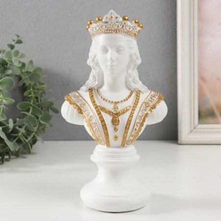 Souvenir Polystone "Bust. Queen" White with gold 9x12.5x22 cm