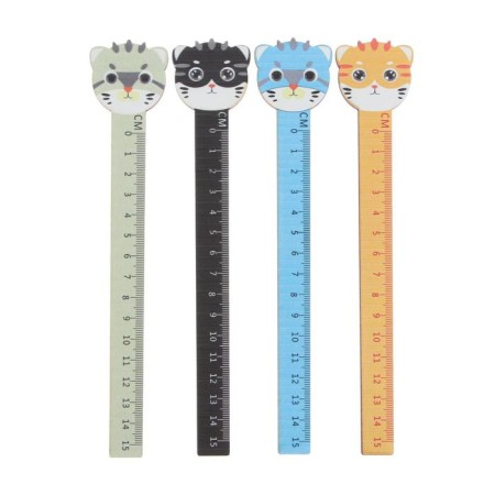 Wooden line 15 cm, Davente curly KitTens (barcode), mix x 4 colors, cardboard box-1
