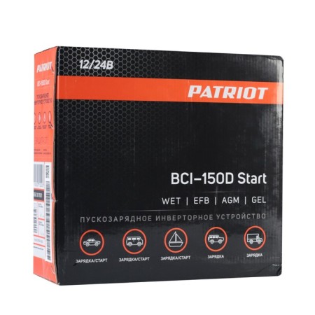 Charger inverter device Patriot BCI-150D-START, 30 A, 12/24 V, 10-300 Ah, 460 W.-10