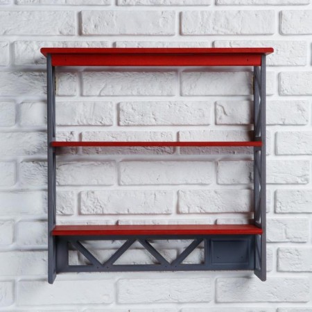 Loft shelf, three -tier, 49 × 50 × 14 cm, red-1