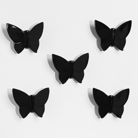 Wall -wall decor "Butterflies" 11 cm x 13 cm, black, (set 5 pcs)-2
